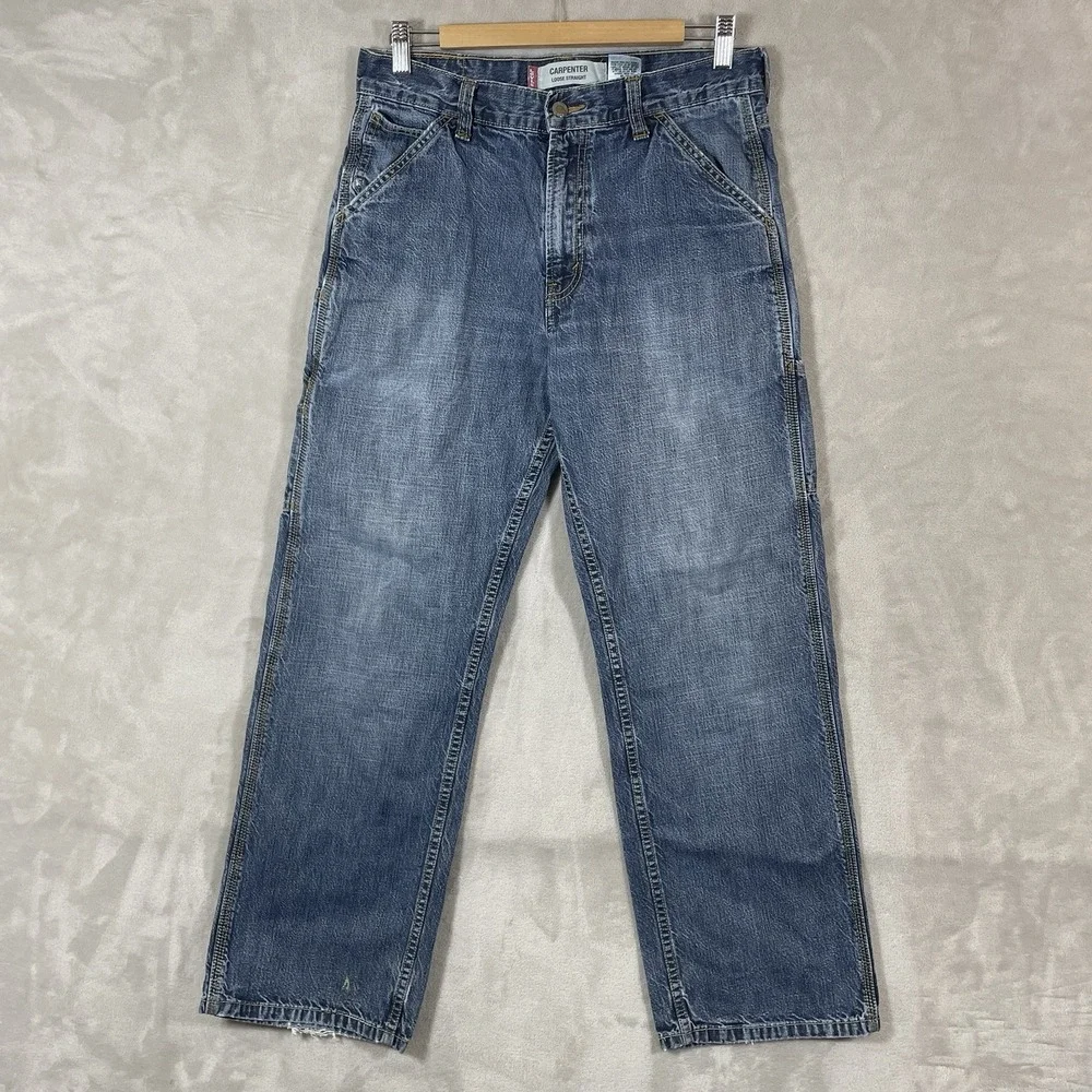 Vtg Levis Carpenter Jeans Mens 30x30 Loose Straight Y2K 2004 Faded Distressed